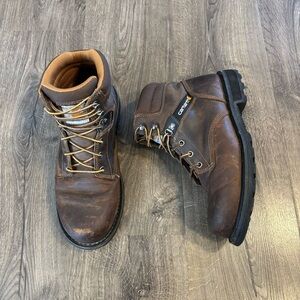 CARHARTT 6" LACE-UP WORK BOOTS - SOFT TOE- Brown Leather Mens size 9 Med Width